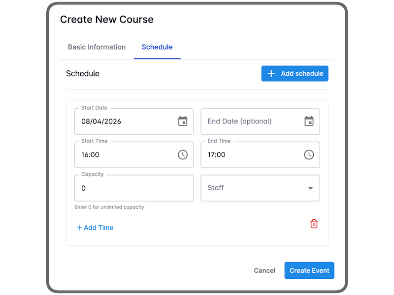 Create New Course